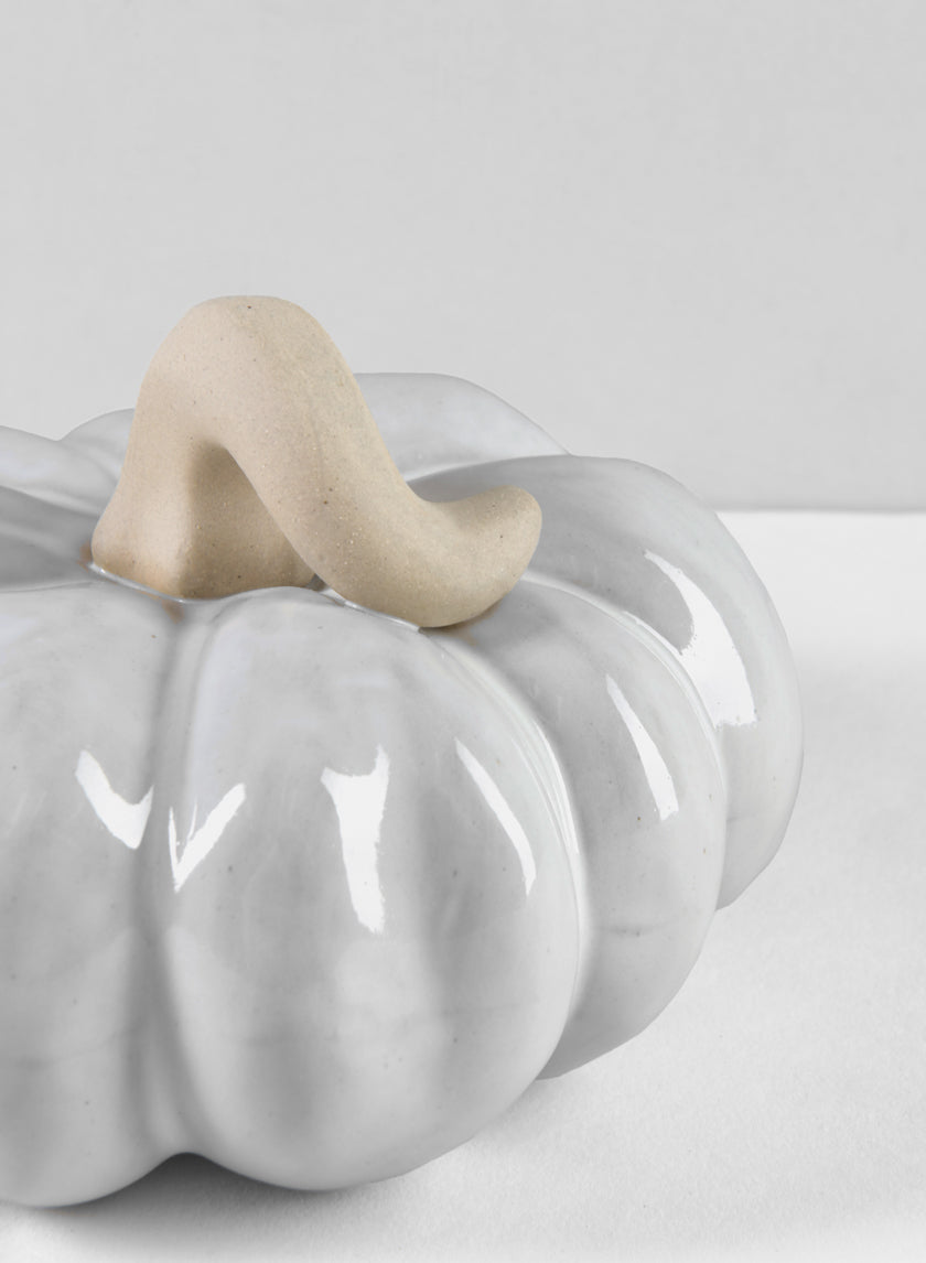 6in Wide Porcelain White Wash Pumpkins Decor Jamaligarden