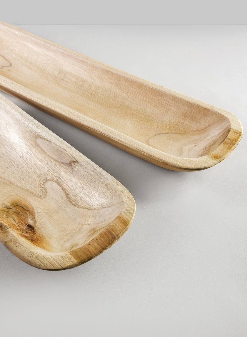24in Long Padang Rectangular Wood Bowl Decor Jamaligarden