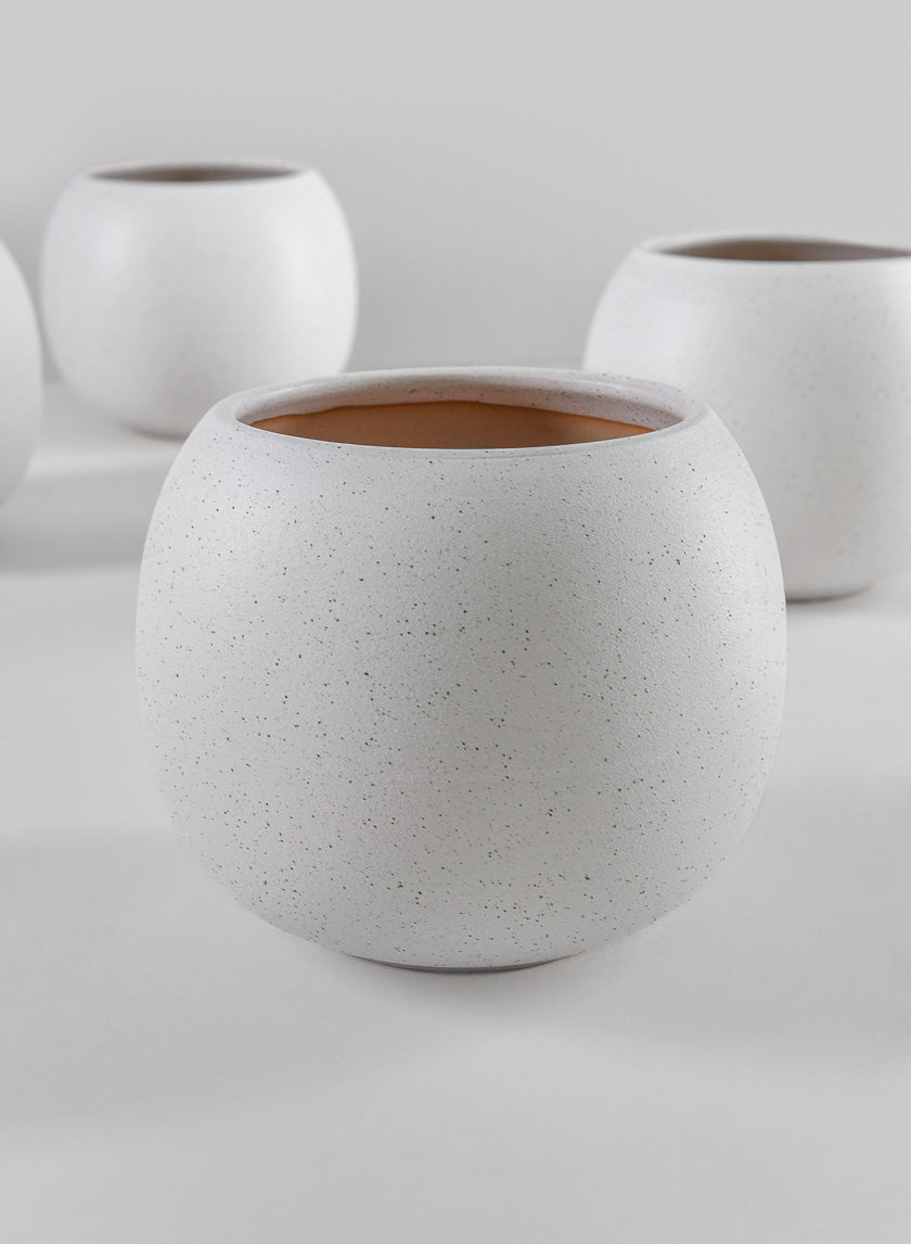 4.5in Wide Jorvik White Ceramic Fishbowl Decor Jamaligarden