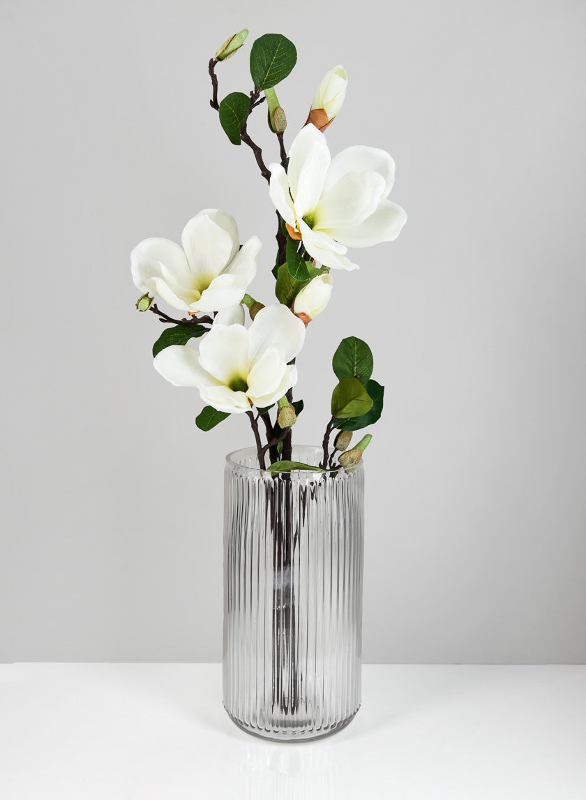 11in Tall Pleated Clear Glass Vase Decor Jamaligarden