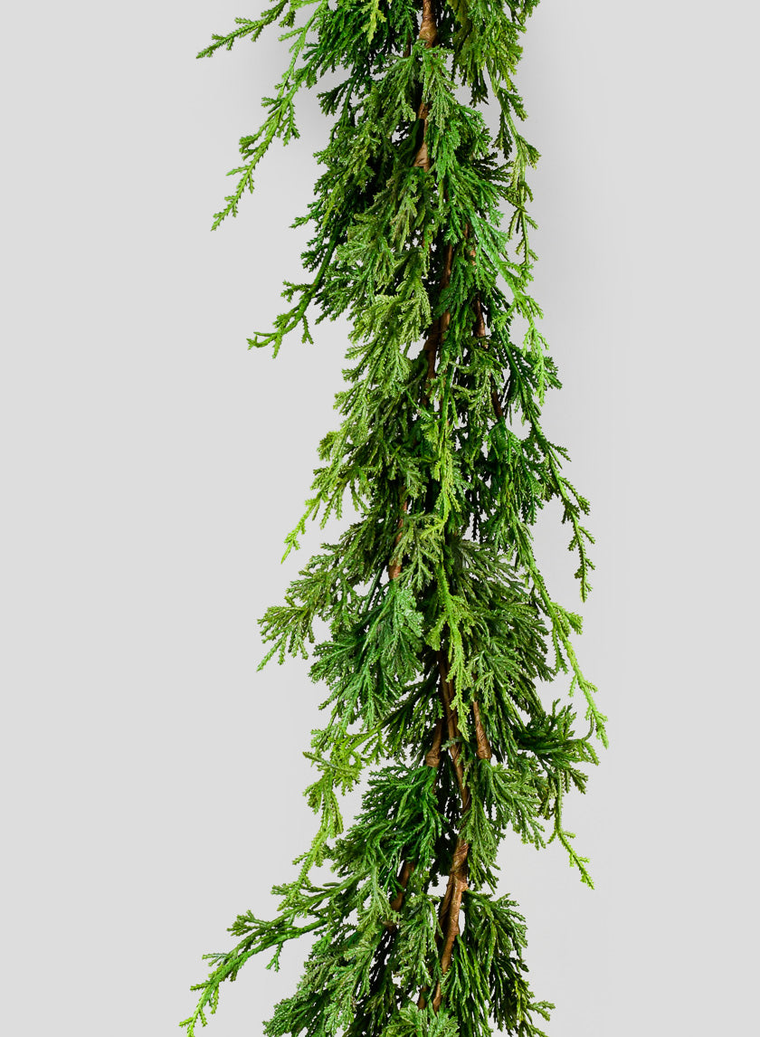5ft Long Double Cypress Garland Decor Jamaligarden