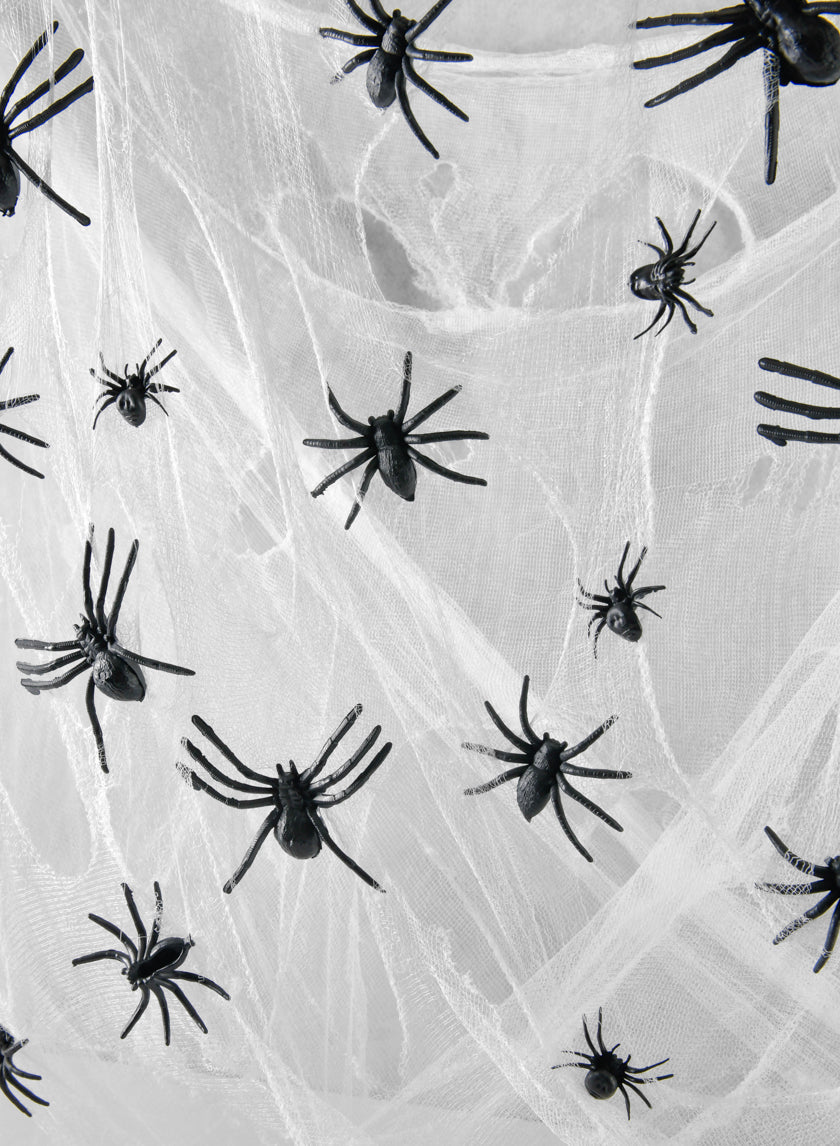 6ft Wicked Web With Small Spiders Decor Jamaligarden