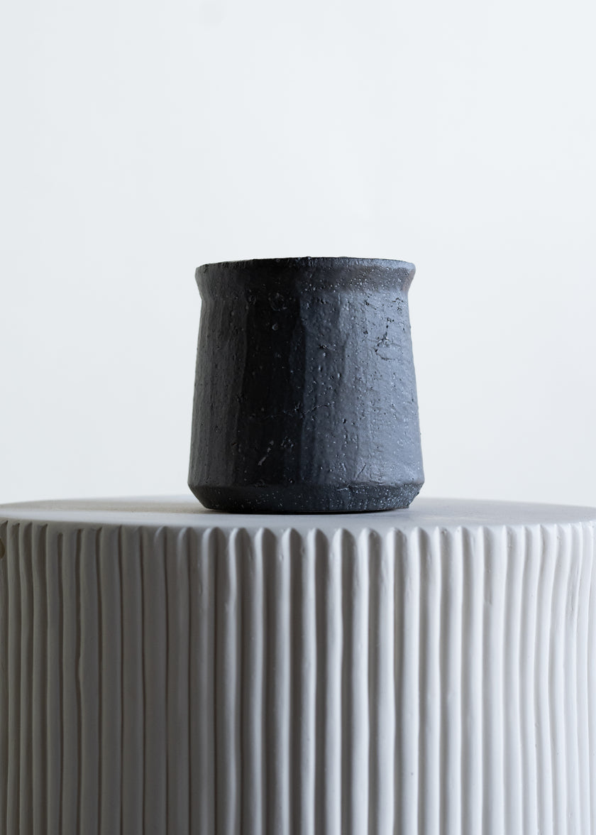 5in Tall Hagi Black Terrazo Planter Decor Jamaligarden