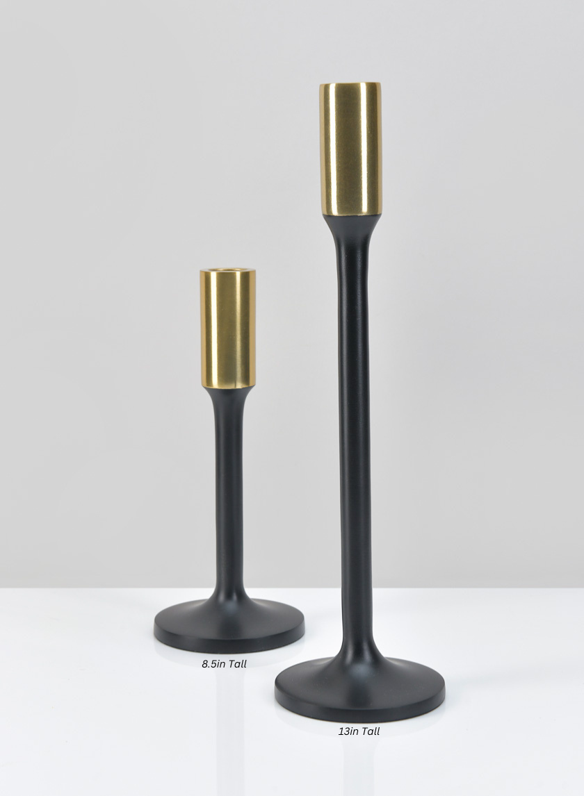 Zaragoza Black & Gold Candlestick Decor Jamaligarden