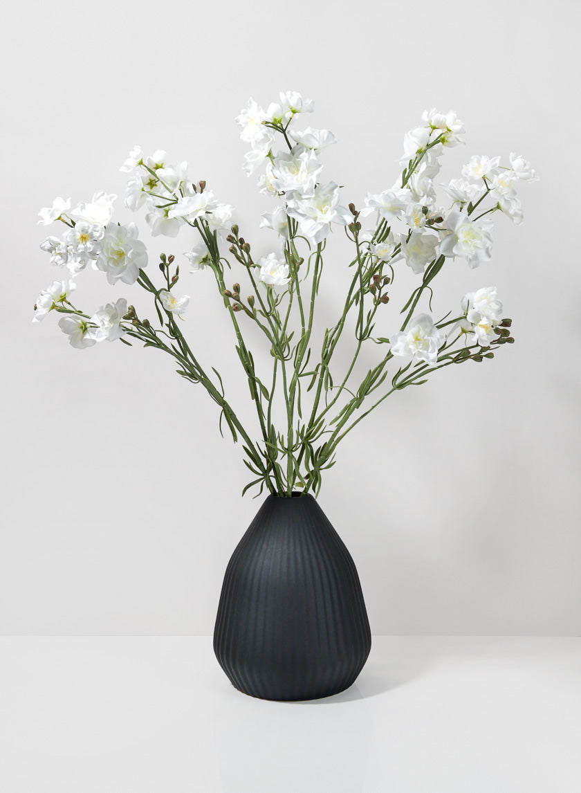 33in Long White Bouquet Larkspur Spray Decor Jamaligarden