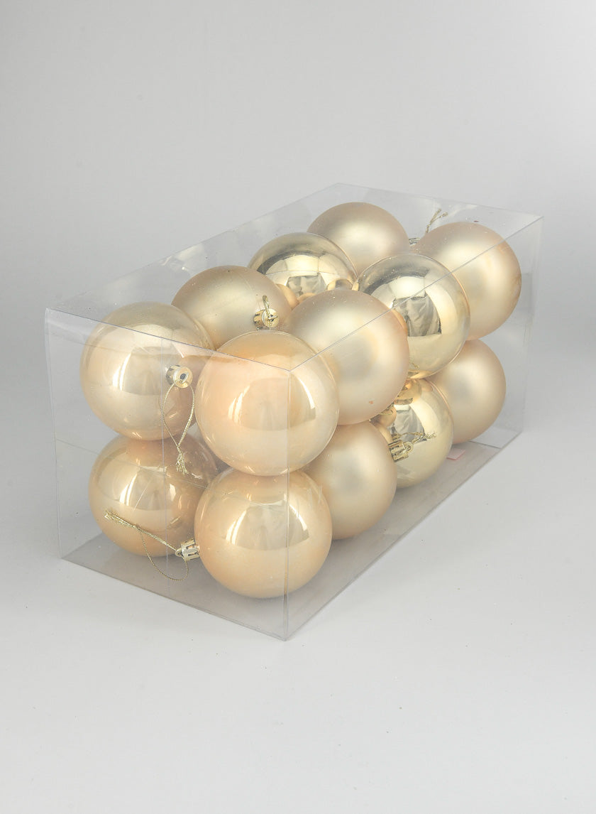 3in Round Pearl, Matte, Light, & Shiny Gold Plastic Ornament Decor Jamaligarden