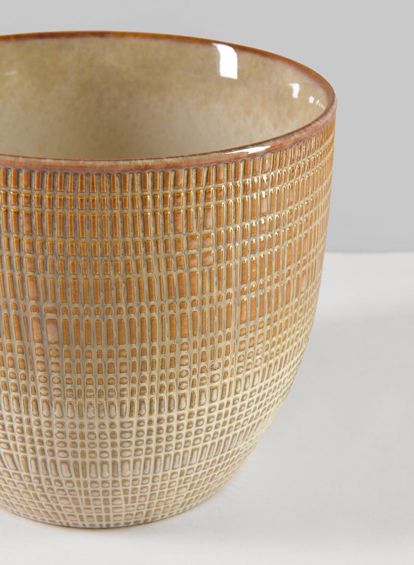 7in Tall Hinata Glazed Cachepot Decor Jamaligarden