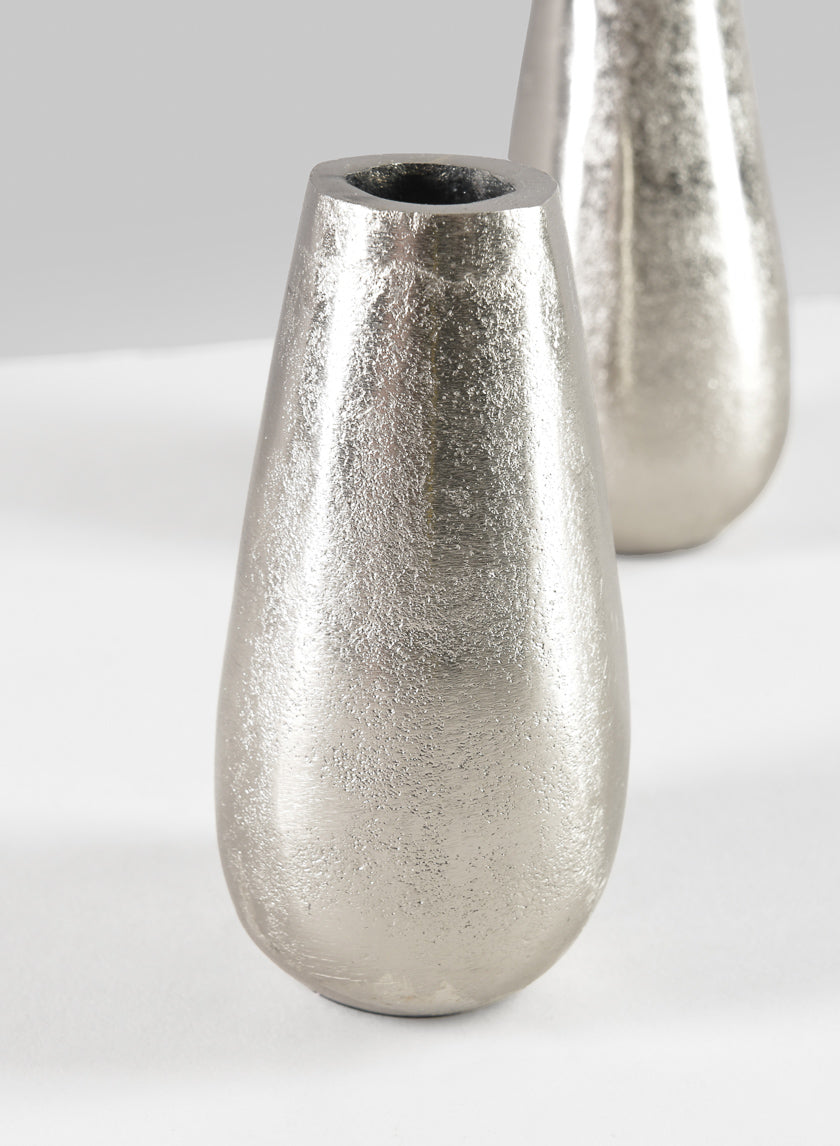 4.5in Tall Aluminum Jacques Silver Mini Metal Vase Decor Jamaligarden