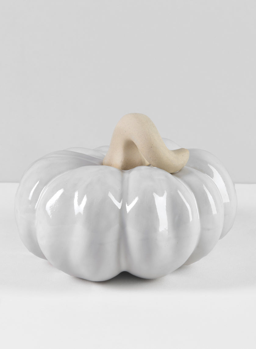 6in Wide Porcelain White Wash Pumpkins Decor Jamaligarden