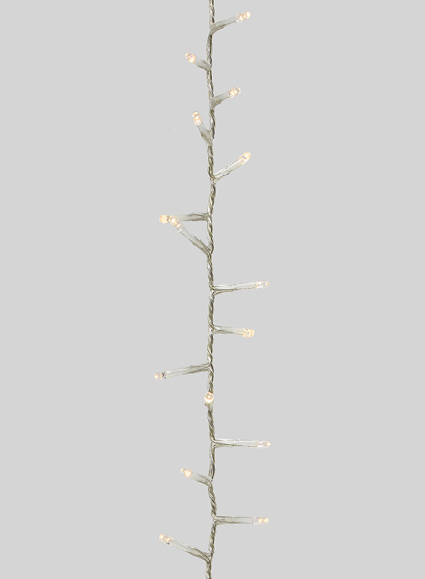 24ft Long 100 &amp; 1000 Warm White L.E.D. Lights Set, Clear Cord Decor Jamaligarden
