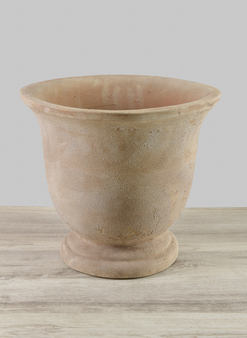 Petra Aged Clay Urns Decor Jamaligarden Beige 9in Tall EACH