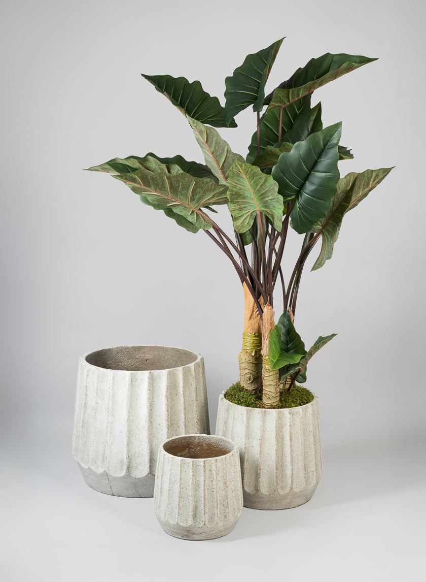 Large Agadir Ridged Fiber Cement Planter Decor Jamaligarden