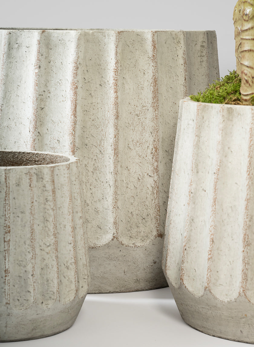 Agadir Ridged Fiber Cement Planter Decor Jamaligarden