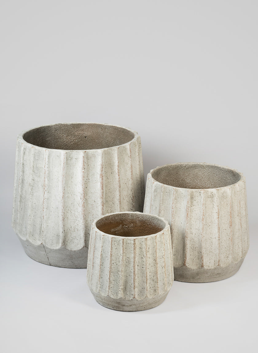 Agadir Ridged Fiber Cement Planter Decor Jamaligarden
