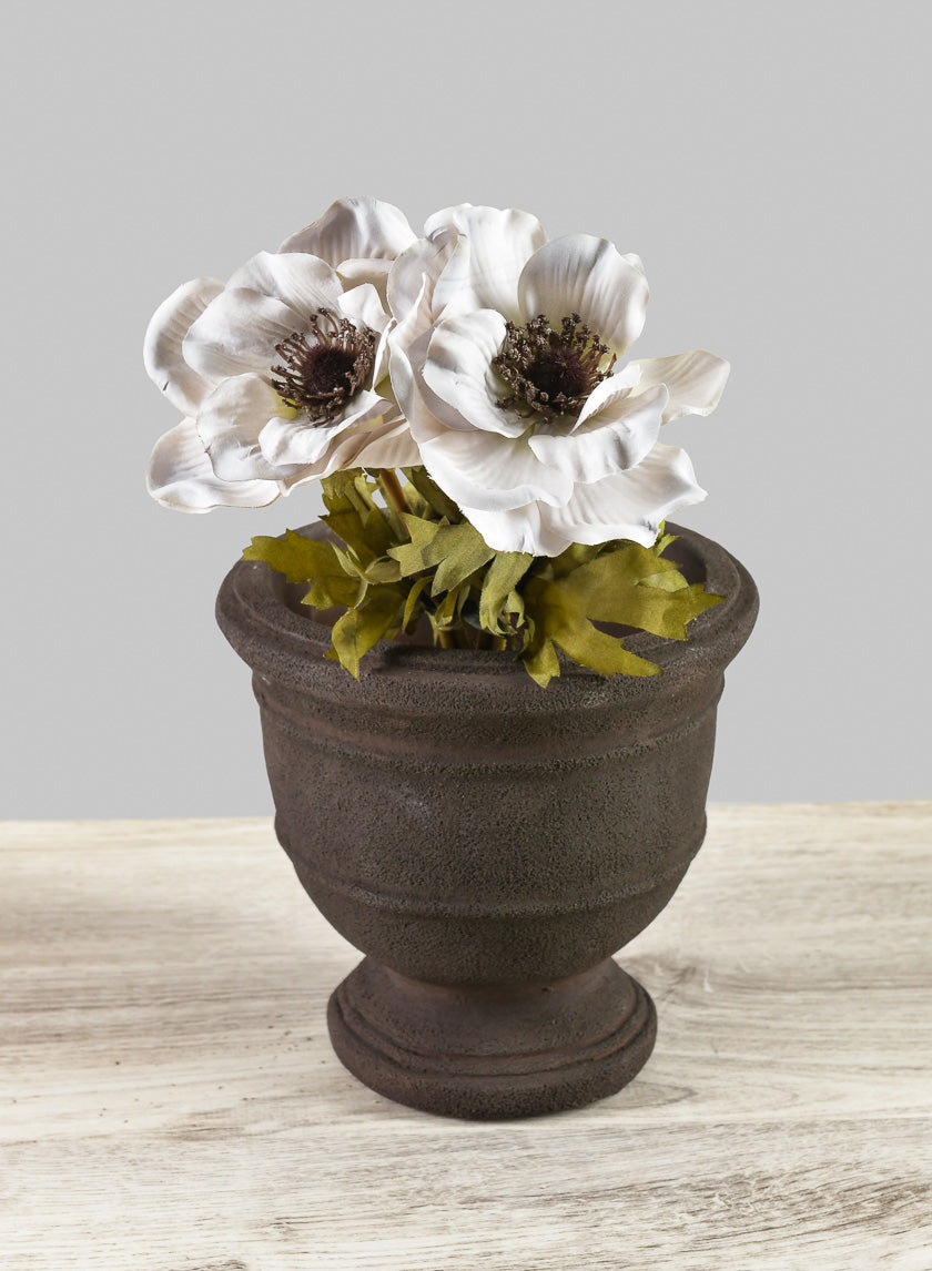 6in Tall Petra Aged Brown Urn Decor Jamaligarden