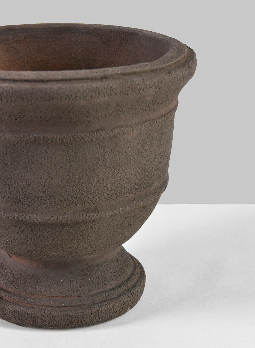 6in Tall Petra Aged Brown Urn Decor Jamaligarden