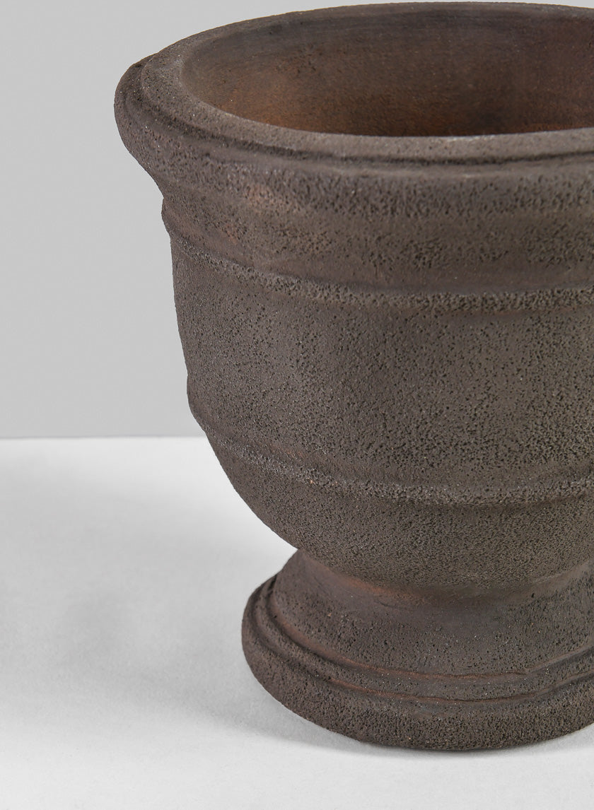 6in Tall Petra Aged Brown Urn Decor Jamaligarden