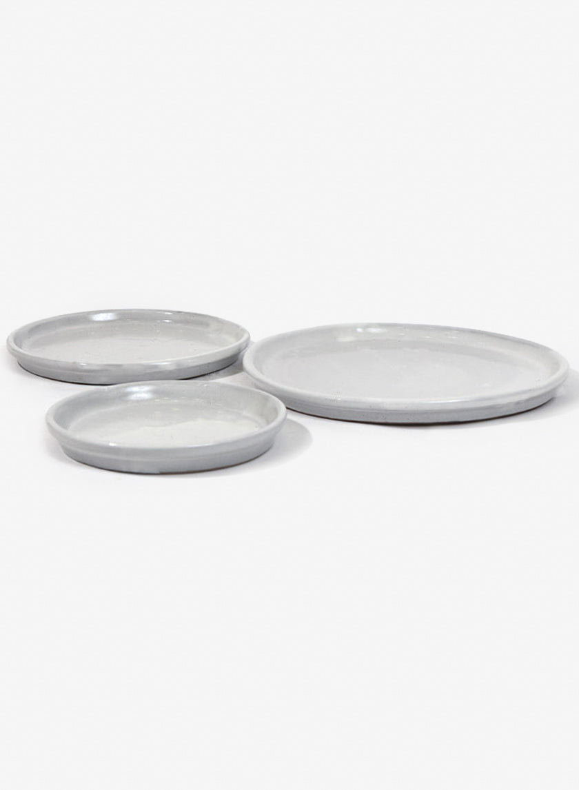 White Glazed Ceramic Saucers Decor Jamaligarden