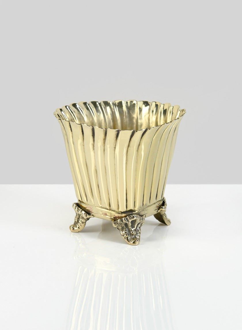 4in Tall Brass Polished Planter Urn Decor Jamaligarden