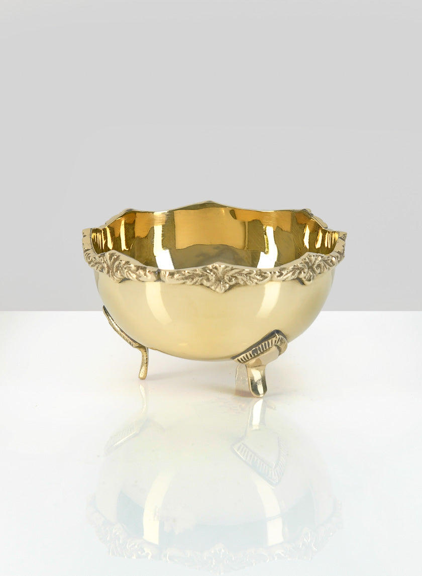 4.25in Wide Brass Polished Bowl Decor Jamaligarden