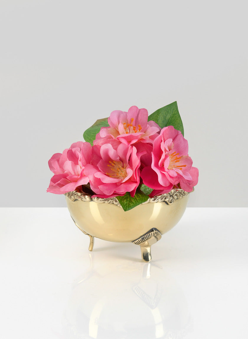 4.25in Wide Brass Polished Bowl Decor Jamaligarden