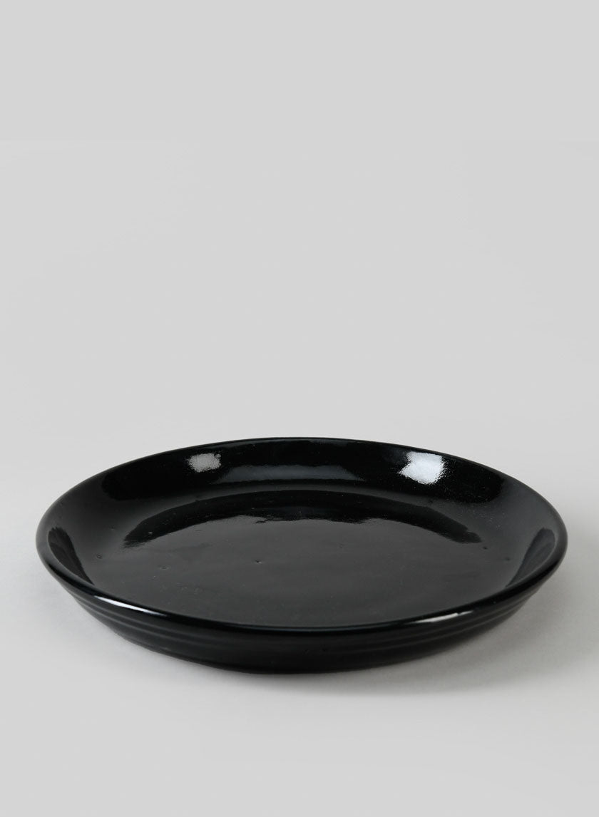 Glossy Black Ceramic Saucers Decor Jamaligarden
