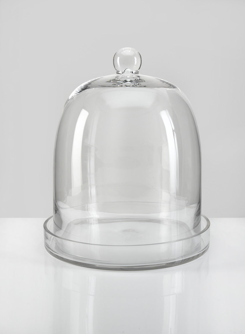 13.5in Tall Batiste Glass Cloche &amp; Base Decor Jamaligarden