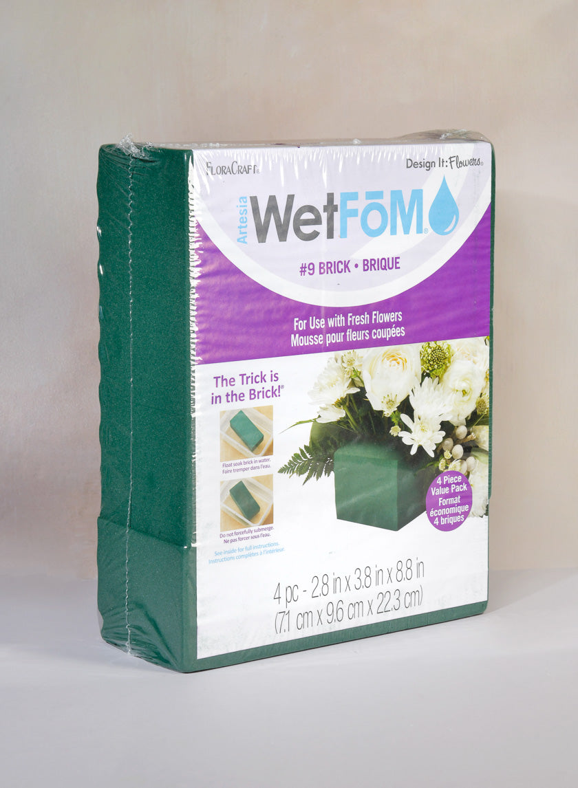 FloraCraft 4ct Green Floral Artesia WetFoM Brick Decor Jamaligarden