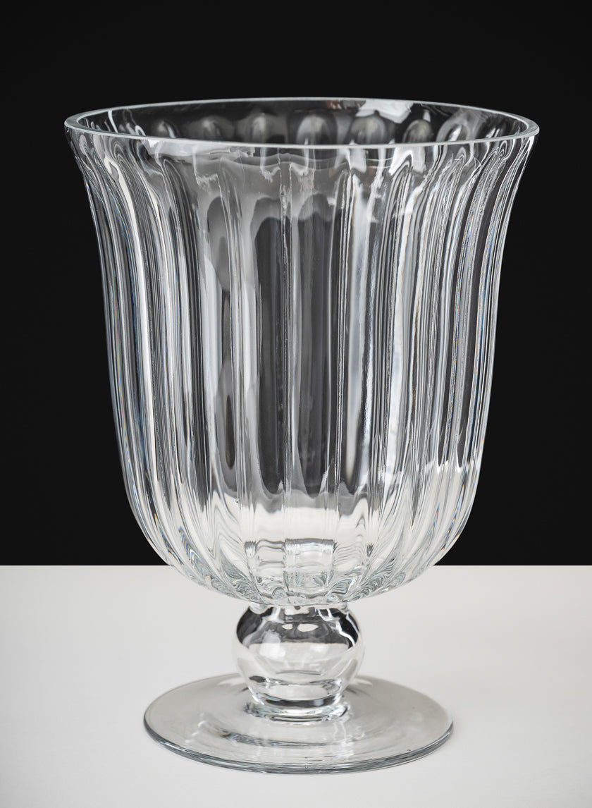 8.5in Tall Versailles Pleated Glass Urn Decor Jamaligarden