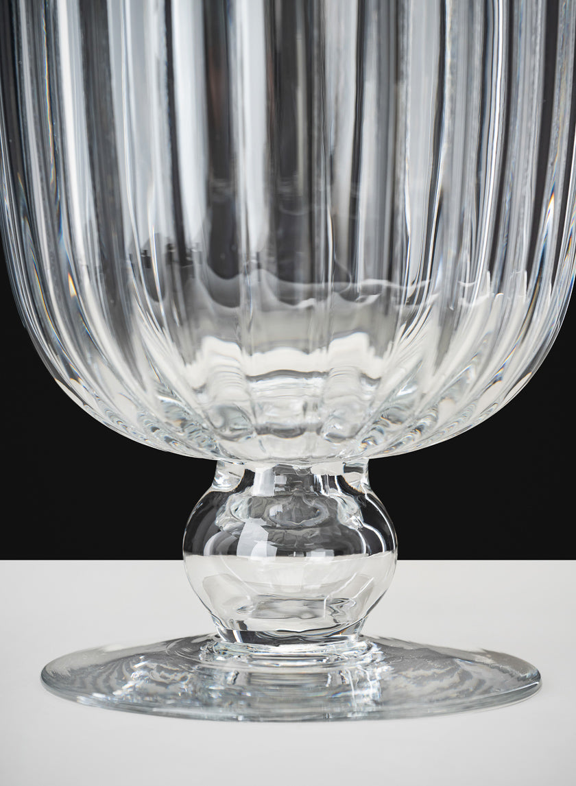 8.5in Tall Versailles Pleated Glass Urn Decor Jamaligarden