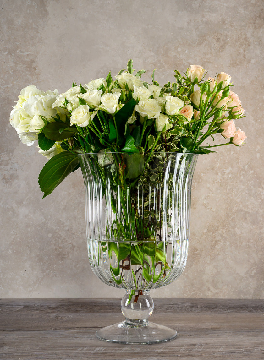 Versailles Pleated Glass Urn Decor Jamaligarden