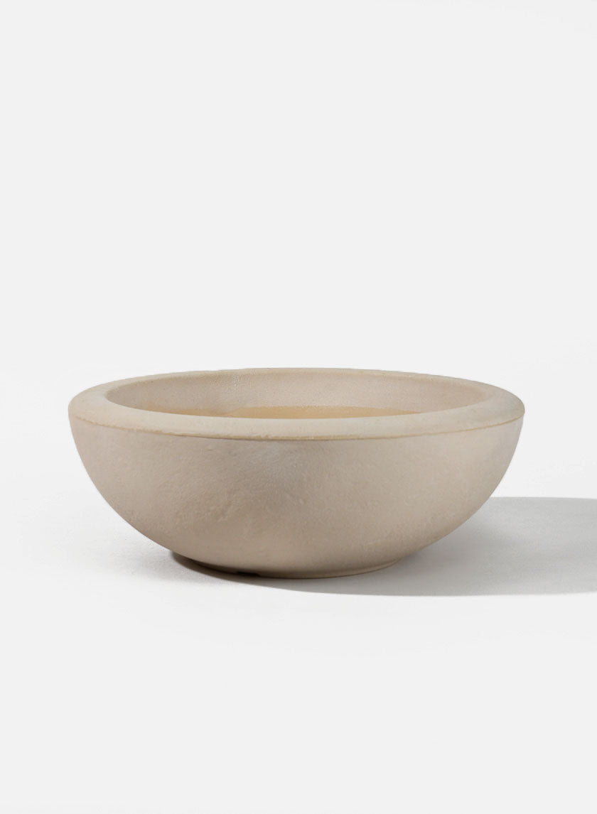 14.75in Wide Antique White Stone Lip Bowl Decor Jamaligarden
