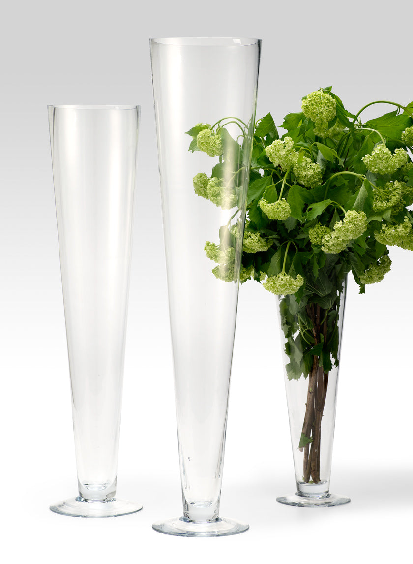 Clear Glass Trumpet Vases Decor Jamaligarden