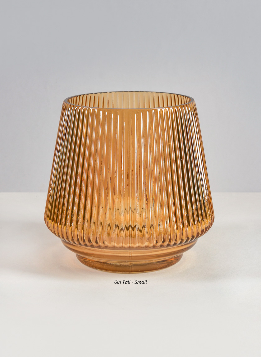 Tropez Amber Glass Vase Decor Jamaligarden Amber 6in Tall - Small EACH