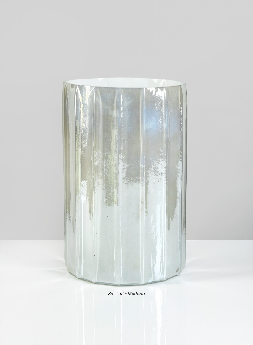 Norvege Pearl White Vase Decor Jamaligarden White 8in Tall - Medium EACH