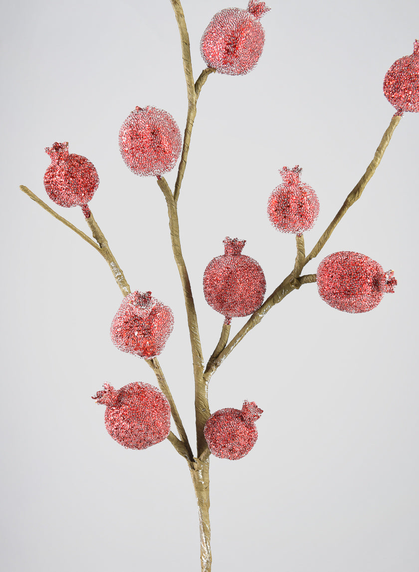 27in Long Beaded Pomegranate Spray Decor Jamaligarden