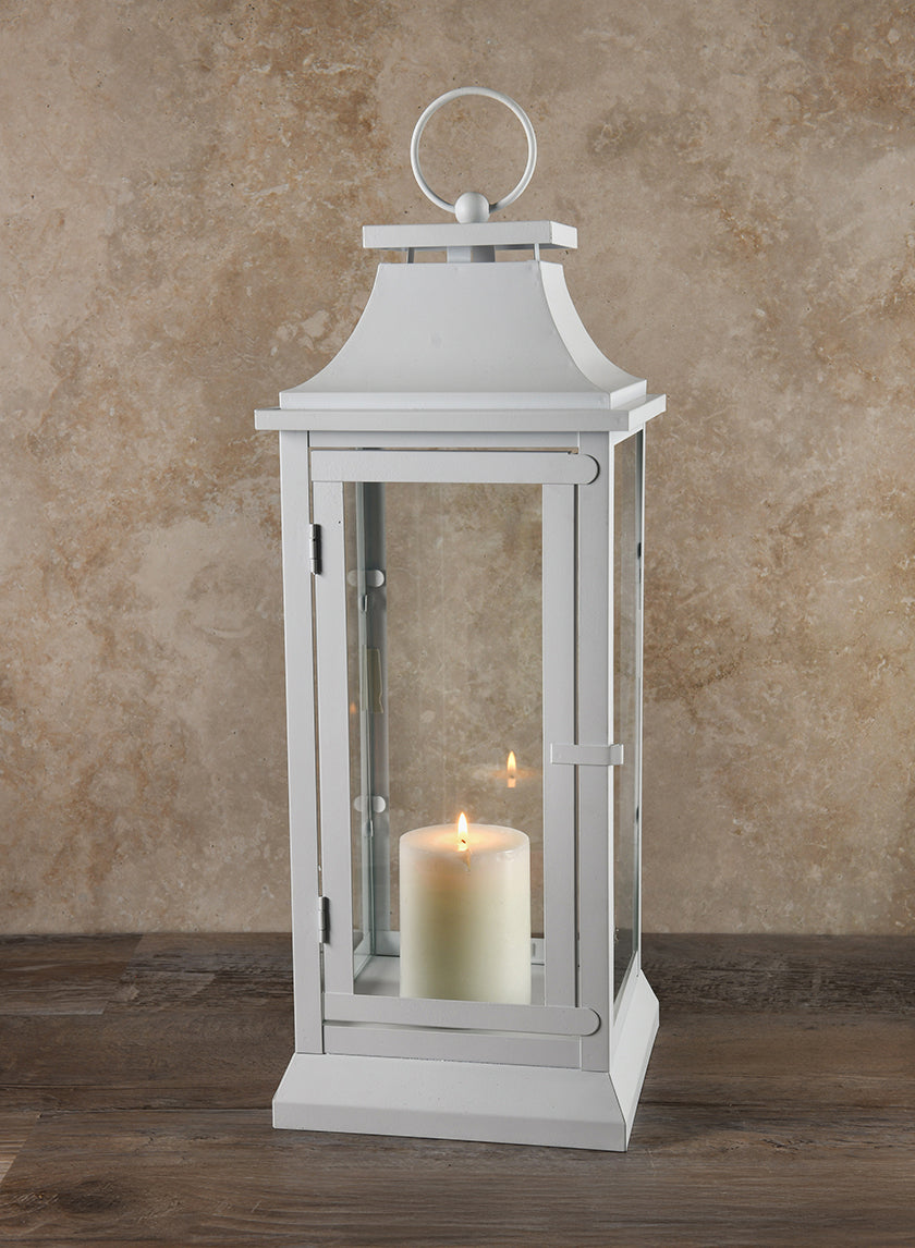 White Hampton Lantern Decor Jamaligarden