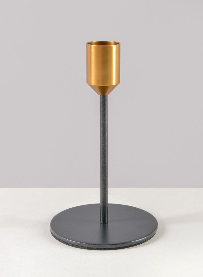 Barney Black Gold Taper Holder Decor Jamaligarden Black 5.5in Tall EACH