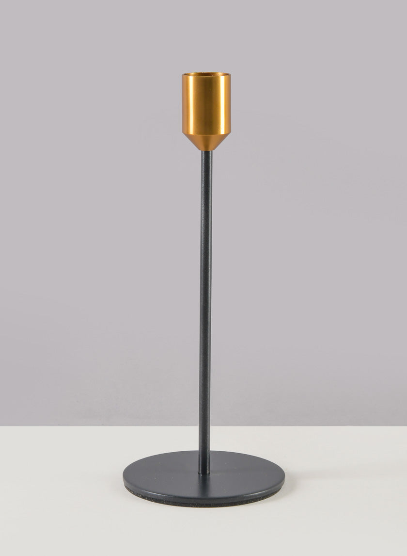 Barney Black Gold Taper Holder Decor Jamaligarden Black 8in Tall EACH