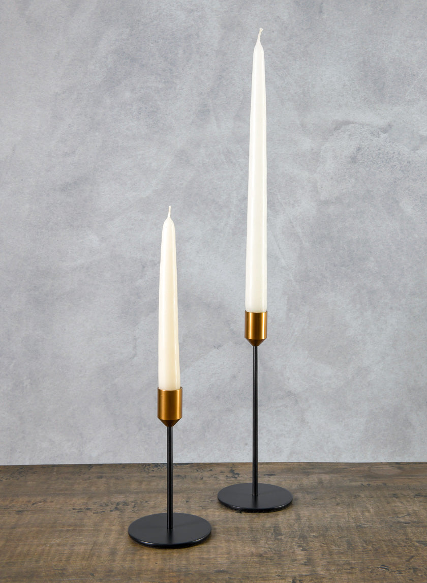Barney Black Gold Taper Holder Decor Jamaligarden