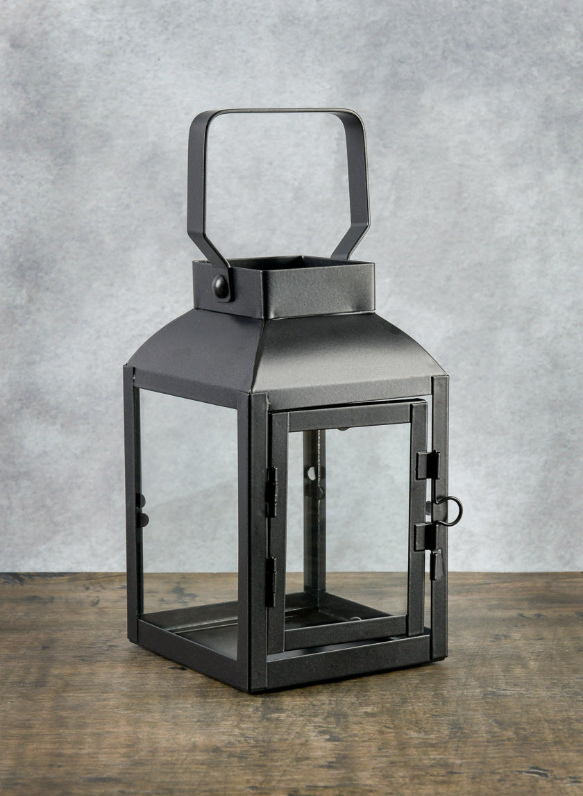 6in Tall Barney Black Lantern, Mini Decor Jamaligarden