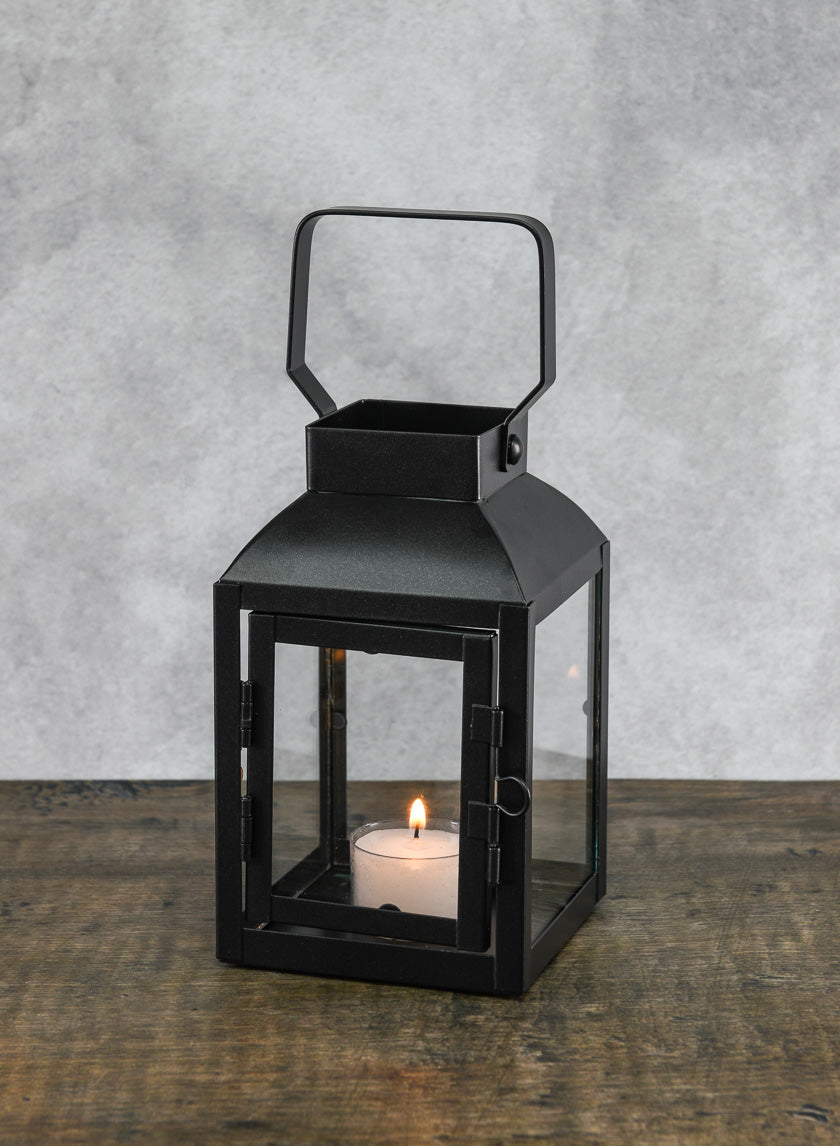 6in Tall Barney Black Lantern, Mini Decor Jamaligarden
