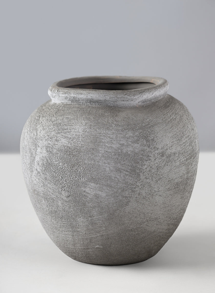 7in Tall Iquitos Venetian Grey Ceramic Jar Vase Decor Jamaligarden