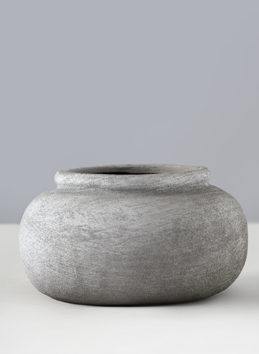 8in Wide Iquitos Venetian Grey Ceramic Bowl Decor Jamaligarden