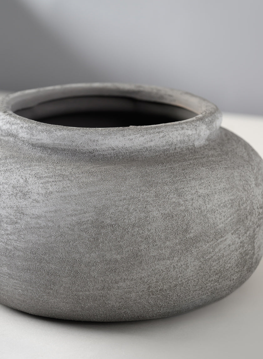 8in Wide Iquitos Venetian Grey Ceramic Bowl Decor Jamaligarden