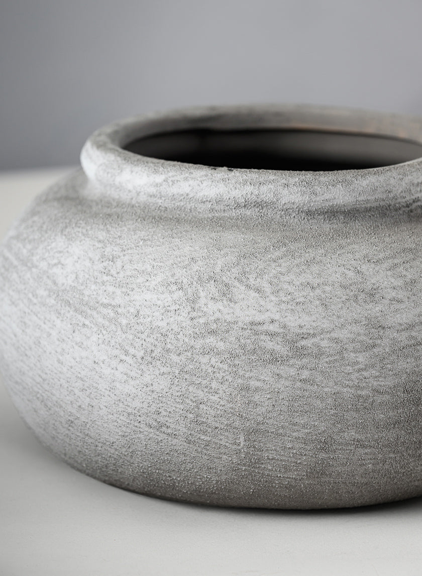 8in Wide Iquitos Venetian Grey Ceramic Bowl Decor Jamaligarden