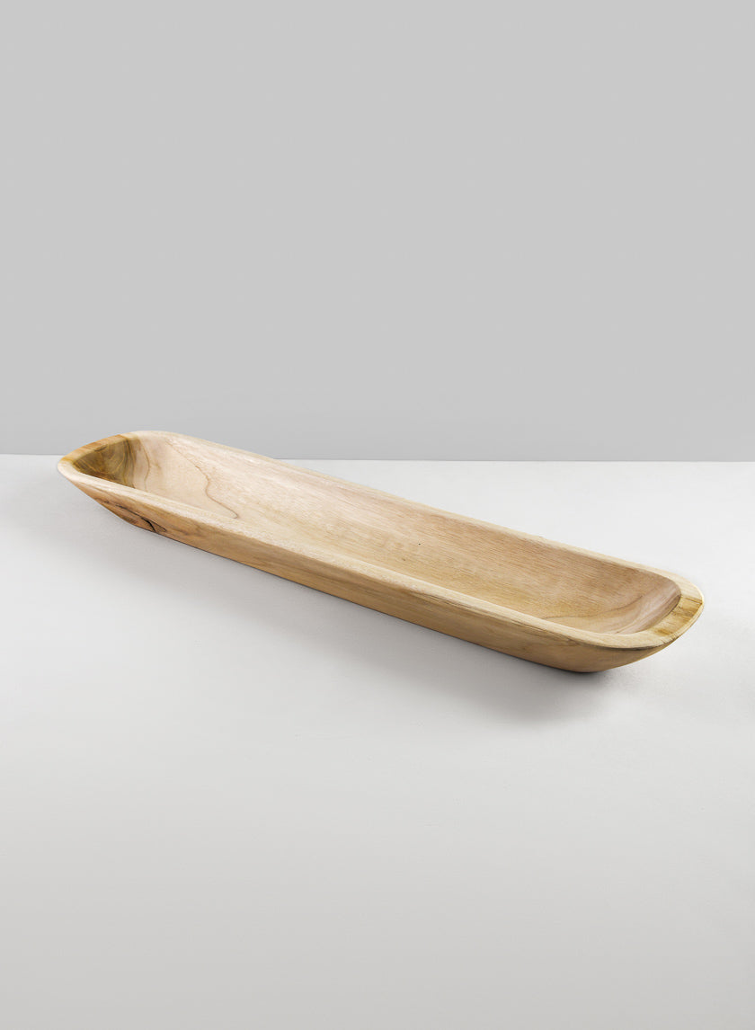 24in Long Padang Rectangular Wood Bowl Decor Jamaligarden