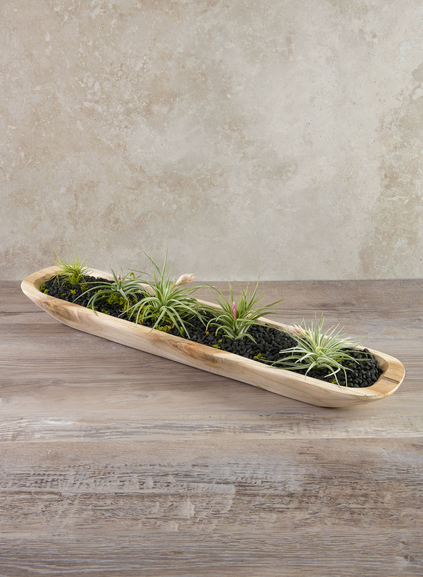 24in Long Padang Rectangular Wood Bowl Decor Jamaligarden