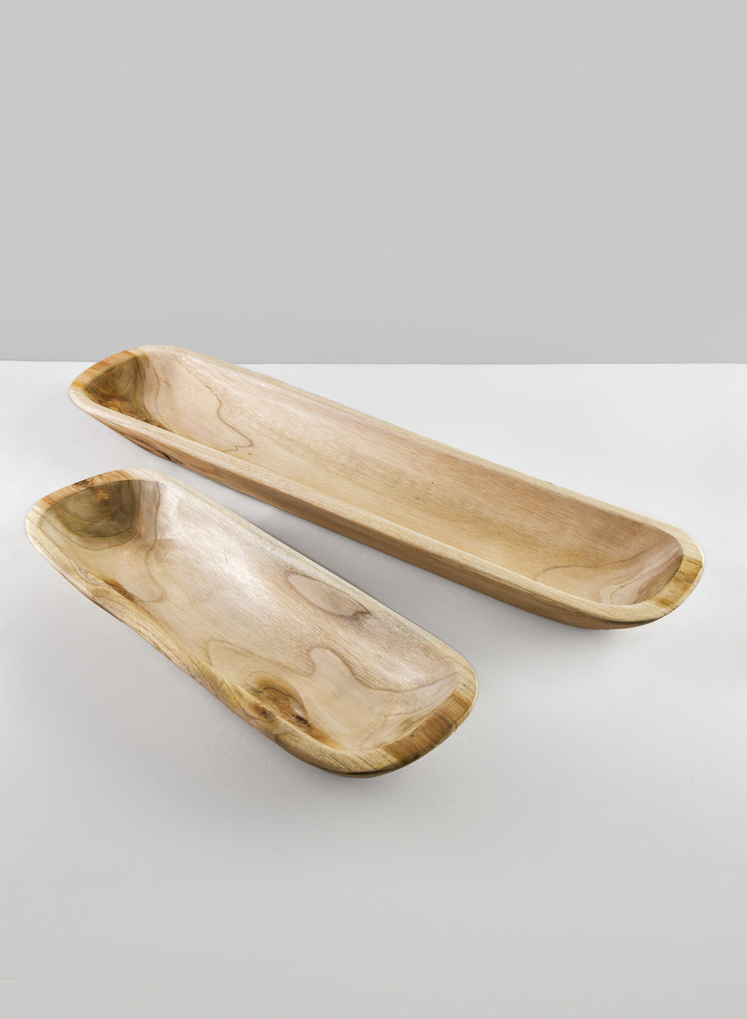 24in Long Padang Rectangular Wood Bowl Decor Jamaligarden