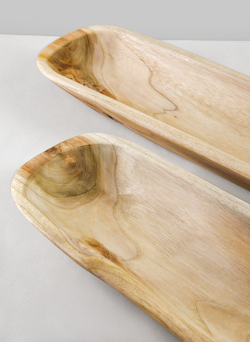 24in Long Padang Rectangular Wood Bowl Decor Jamaligarden
